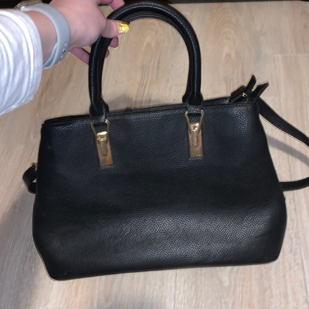 Mathew & Julian black faux leather satchel shoulder bag